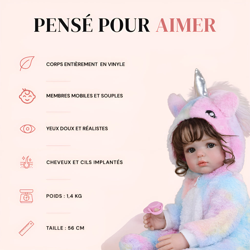 Bébé reborn fille Ava – Une adorable licorne