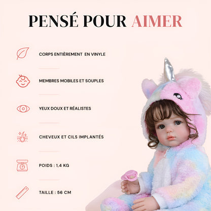 Bébé reborn fille Ava – Une adorable licorne
