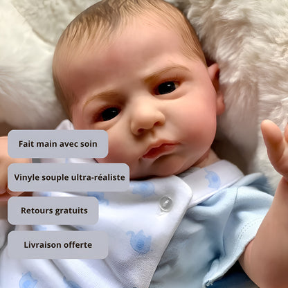 Bébé reborn garçon Elijah – Yeux bleus ouverts