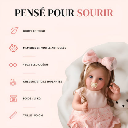 Bébé reborn fille Luna – Yeux bleus réalistes