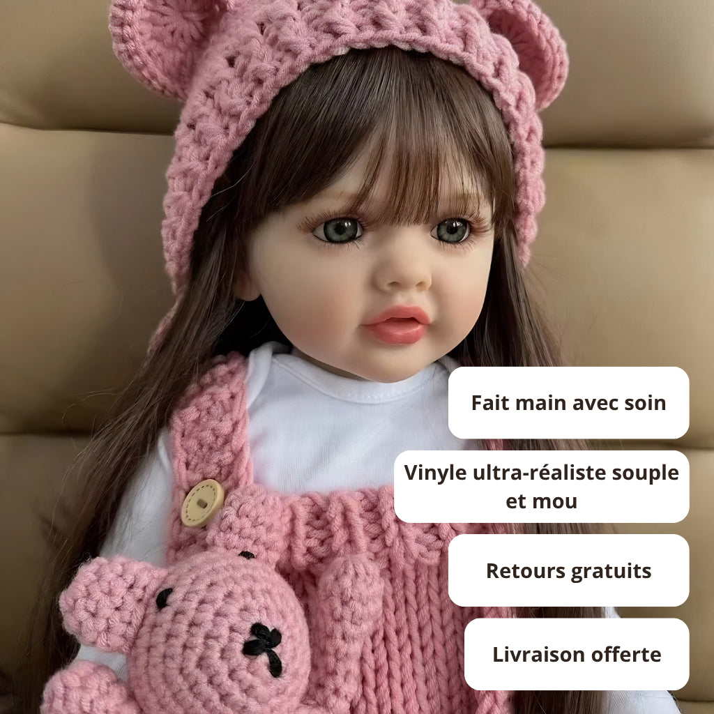 Bébé reborn fille Nina – Peau en vinyle douce et souple