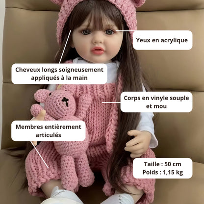 Bébé reborn fille Nina – Peau en vinyle douce et souple