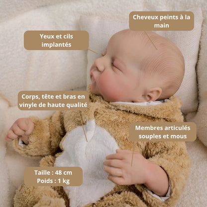 Bébé reborn garçon Noah – Endormi, fait main et émouvant